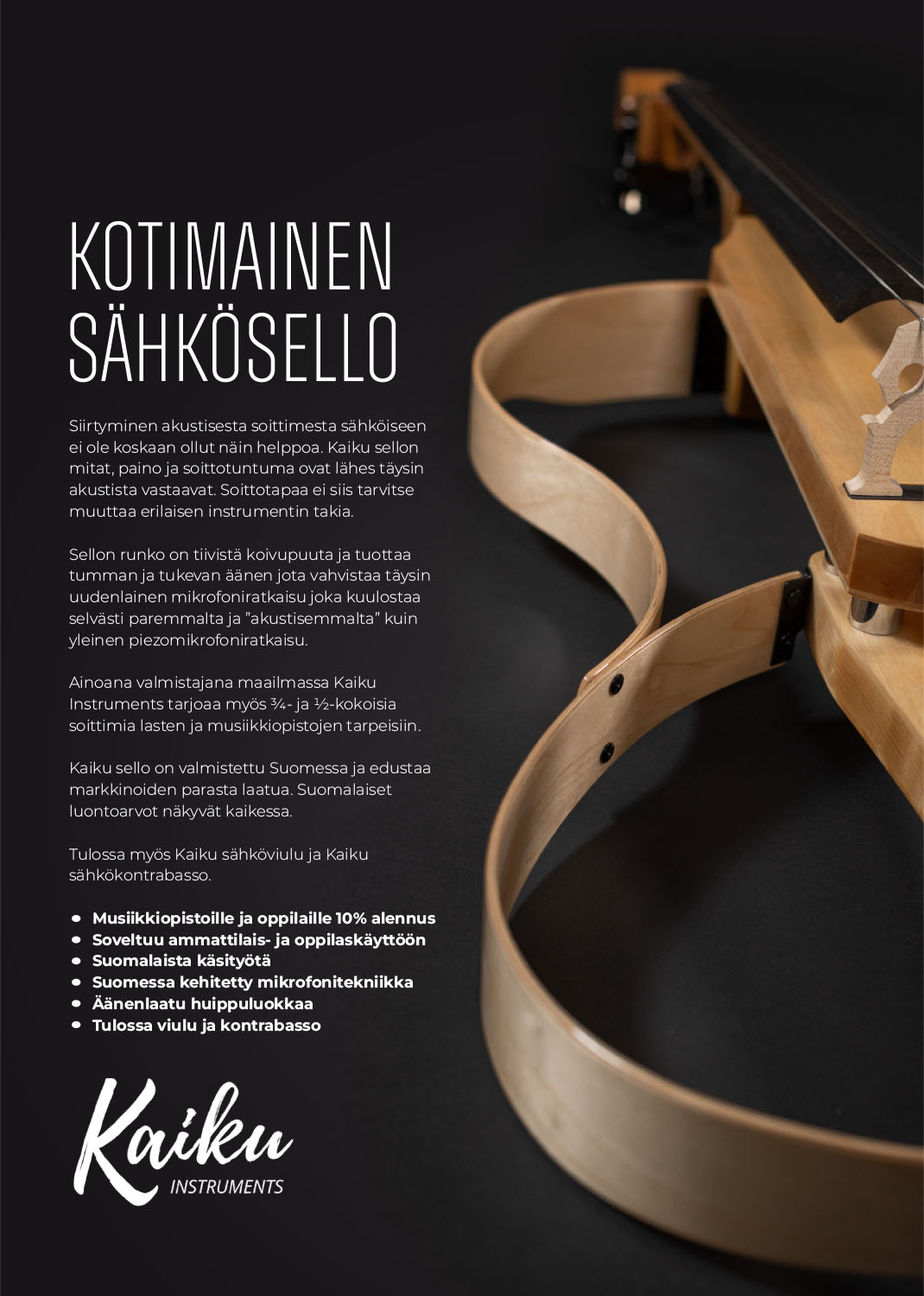 Therwiz Design Kaiku Instruments sello-esite mainos suunnittelu