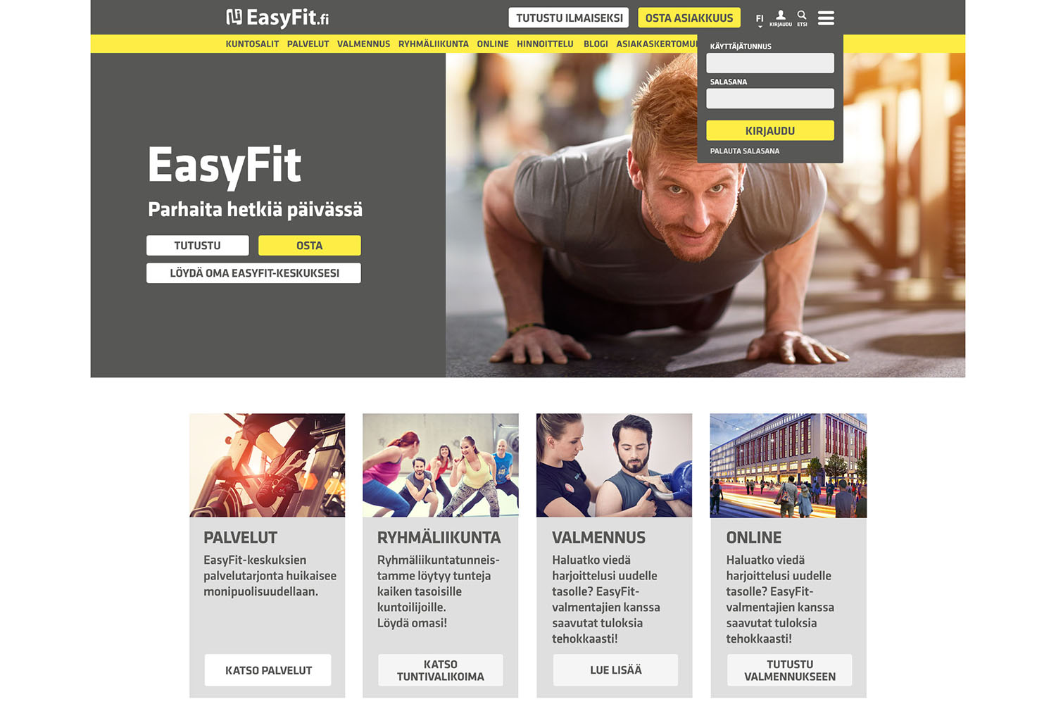 Easyfit kotisivut by Therwiz Design