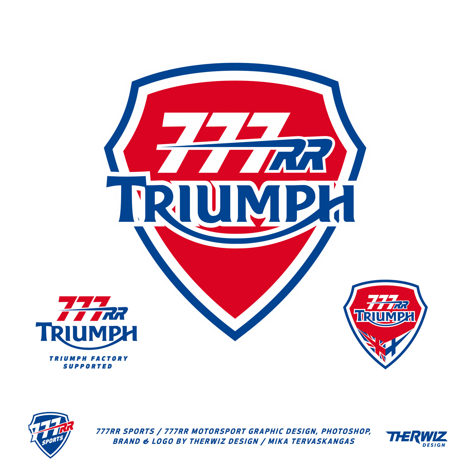 Therwiz Design logon suunnittelu, 777 rr motorsport Triumph logo